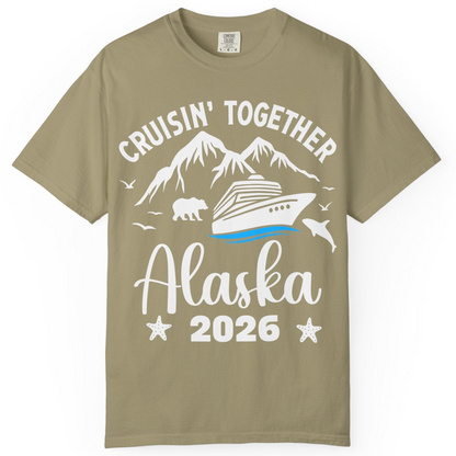 Alaska Cruise Adventure 2026 Shirt Comfort Colors T-Shirt – Khaki – Alaska Cruise Shirts