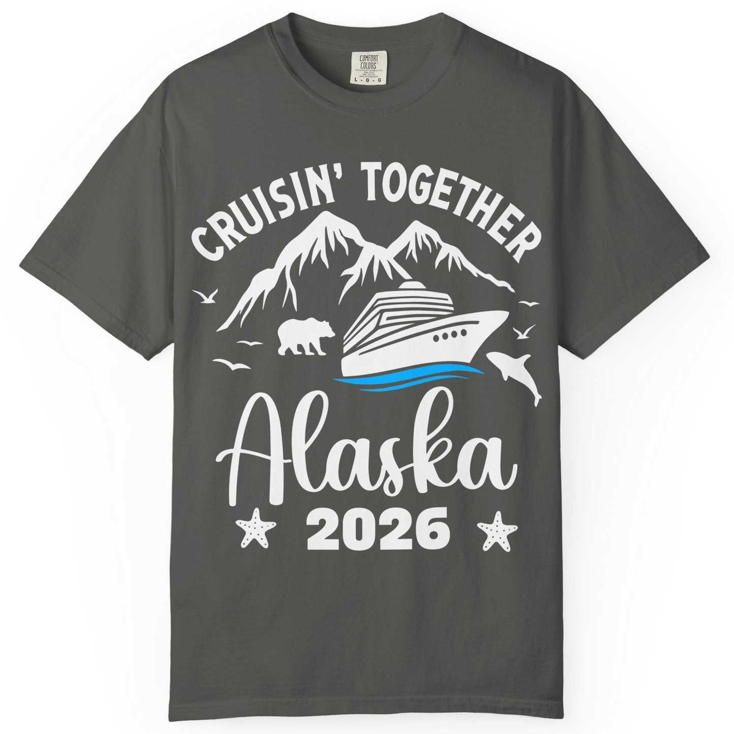 Alaska Cruise Adventure 2026 Shirt Comfort Colors T-Shirt – Pepper – Alaska Cruise Shirts