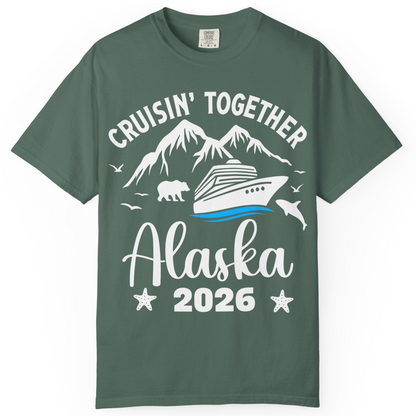Alaska Cruise Adventure 2026 Shirt Comfort Colors T-Shirt – Blue Spruce – Alaska Cruise Shirts