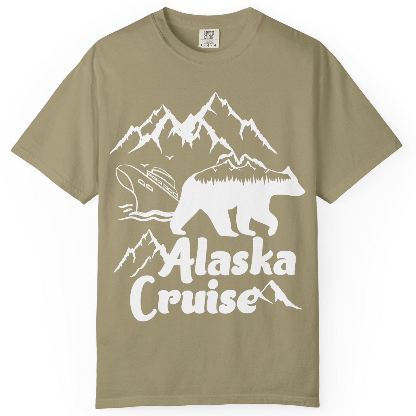 Alaska Cruise Shirt Comfort Colors T-Shirt – Khaki – Alaska Cruise Shirts