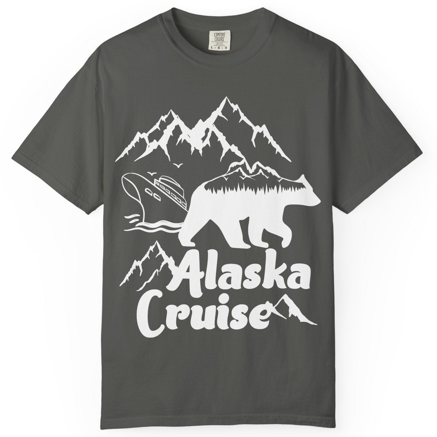 Alaska Cruise Shirt Comfort Colors T-Shirt – Pepper – Alaska Cruise Shirts
