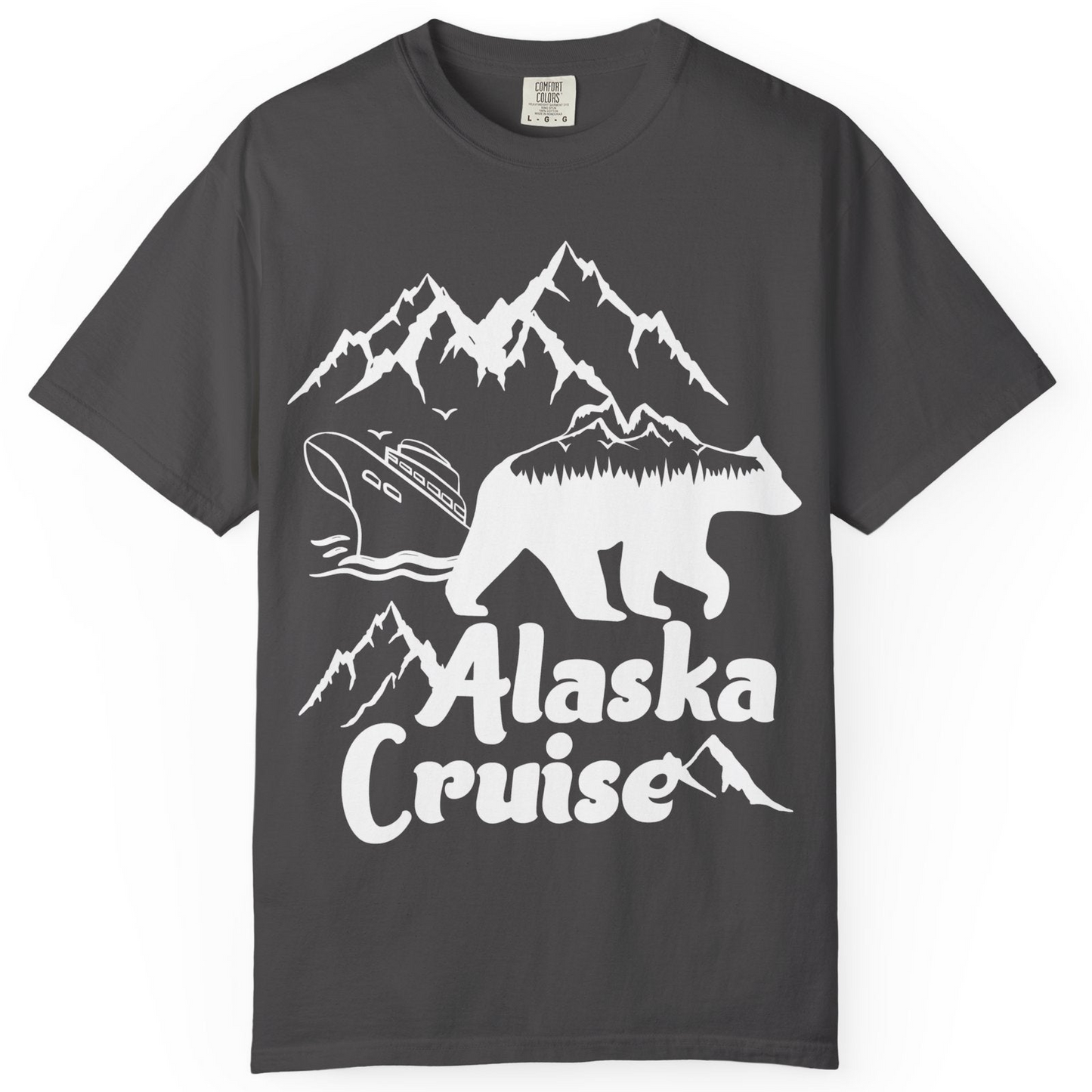 Alaska Cruise Shirt Comfort Colors T-Shirt – Graphite – Alaska Cruise Shirts