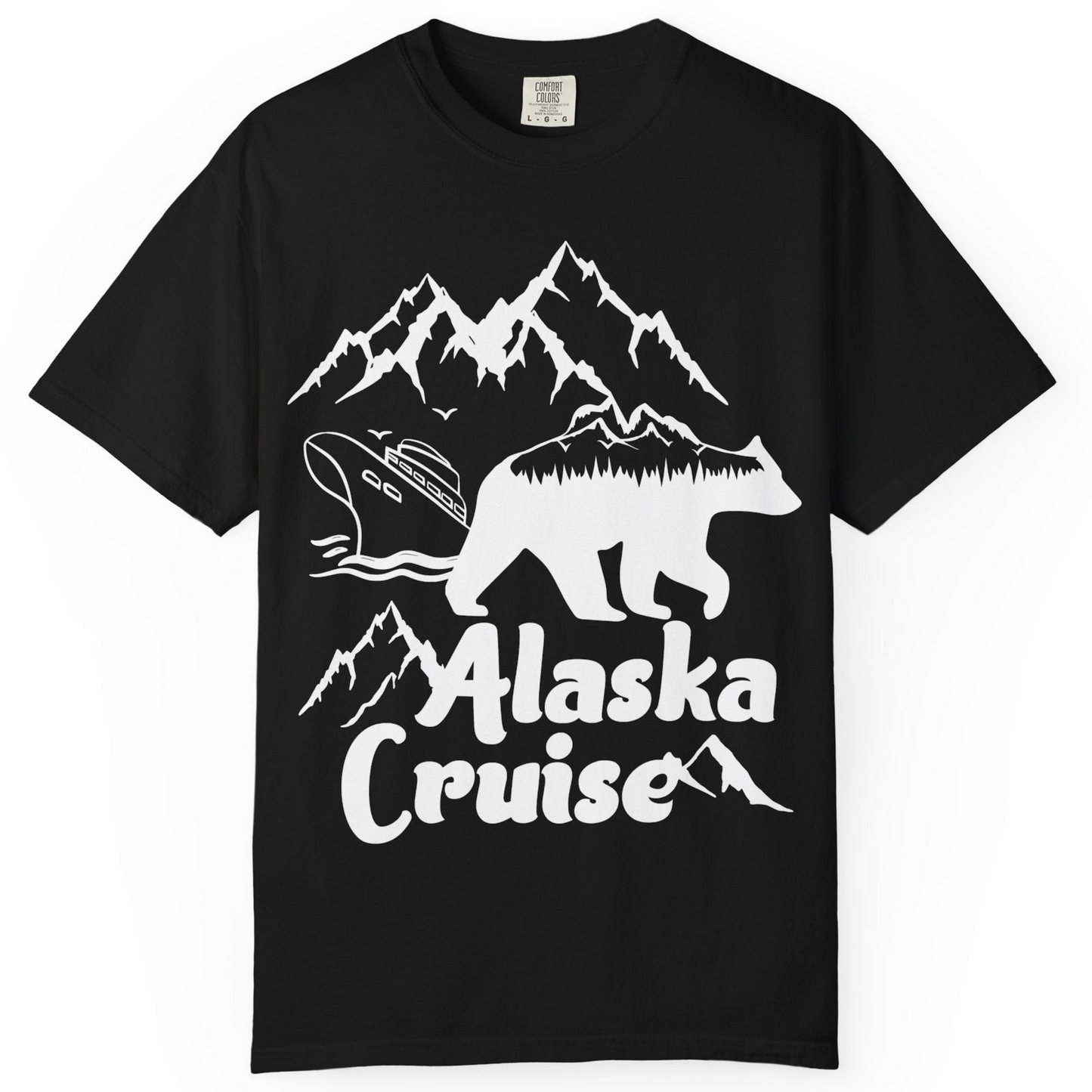 Alaska Cruise Shirt Comfort Colors T-Shirt – Black – Alaska Cruise Shirts