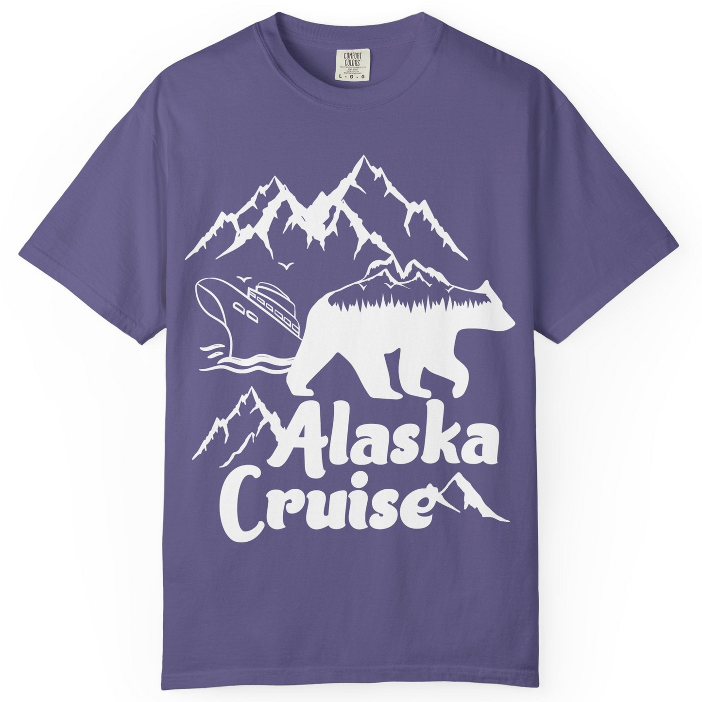 Alaska Cruise Shirt Comfort Colors T-Shirt – Grape – Alaska Cruise Shirts