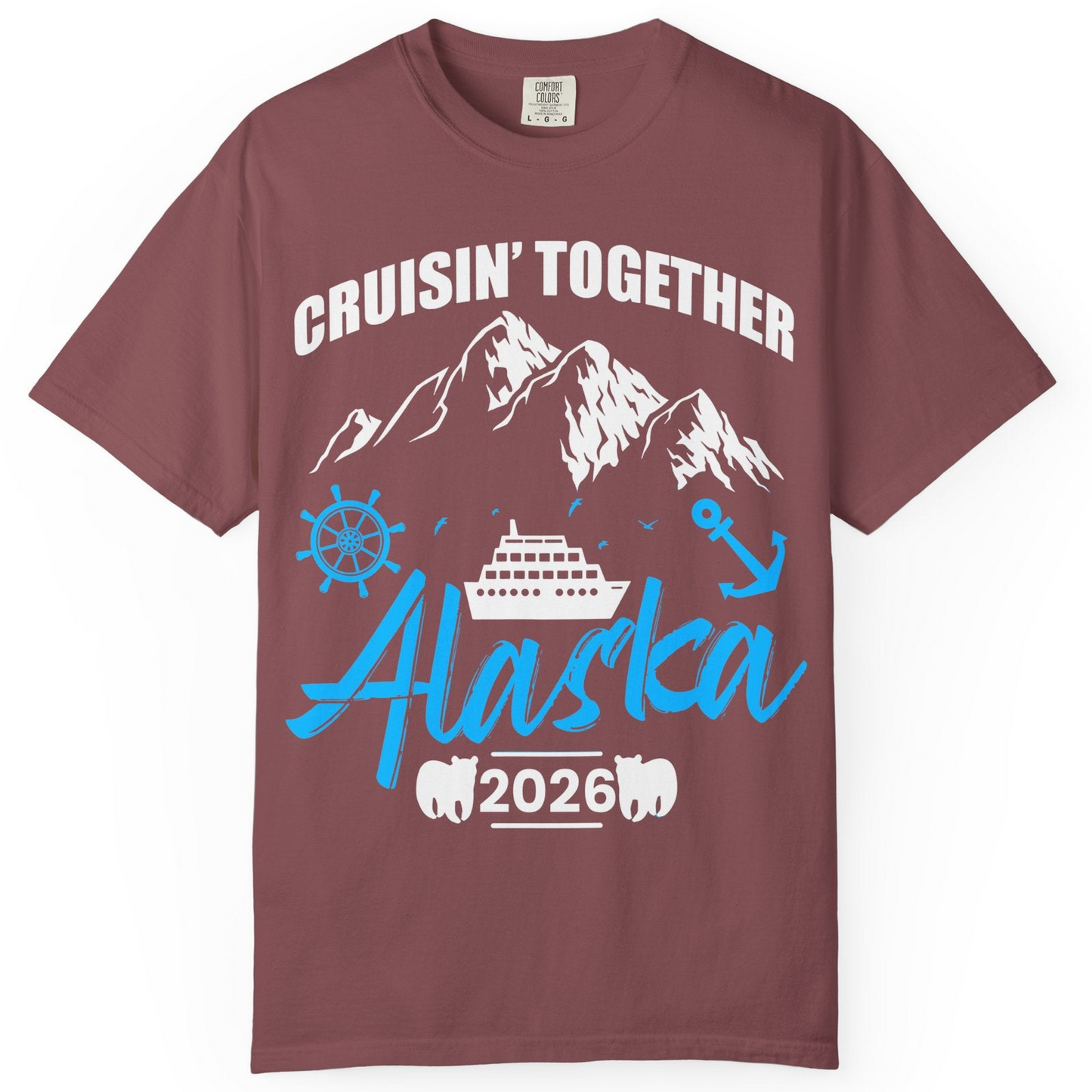 Alaska Cruise Group Adventure Shirt Comfort Colors T-Shirt – Brick – Alaska Cruise Shirts