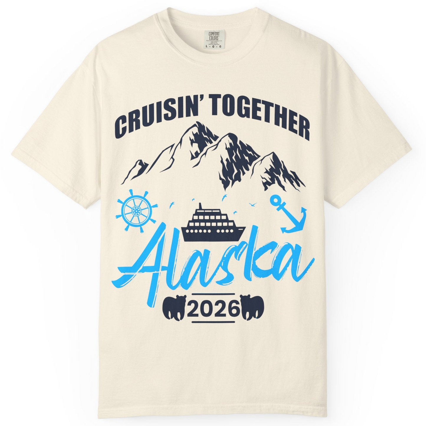 Alaska Cruise Group Adventure Shirt Comfort Colors T-Shirt – Ivory – Alaska Cruise Shirts