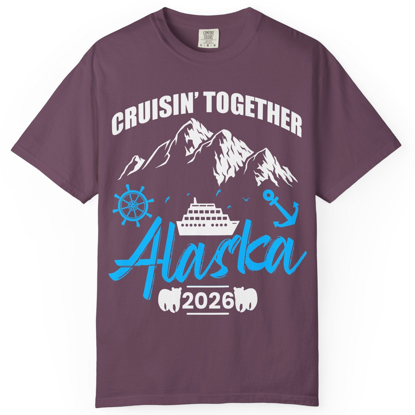Alaska Cruise Group Adventure Shirt Comfort Colors T-Shirt – Berry – Alaska Cruise Shirts