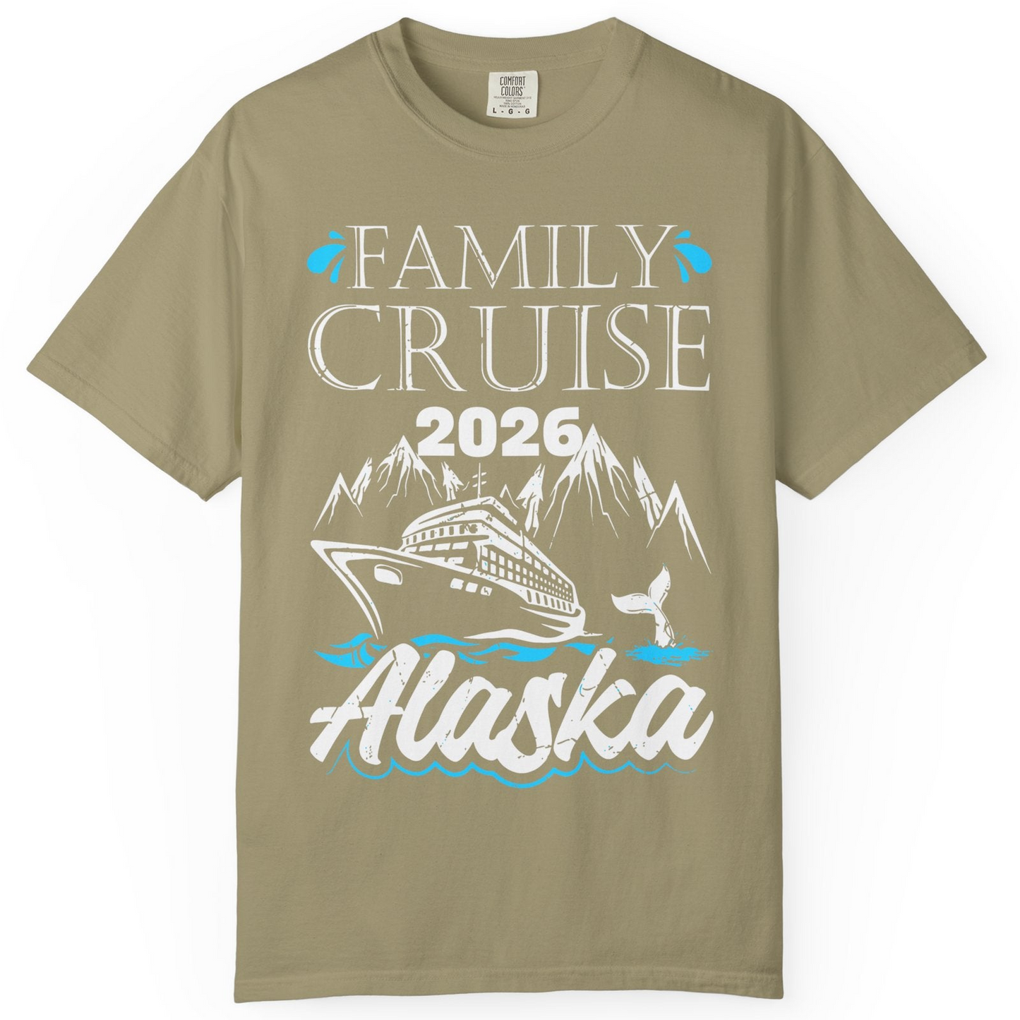 Alaska Family Cruise Shirt Comfort Colors T-Shirt – Khaki – Alaska Cruise Shirts