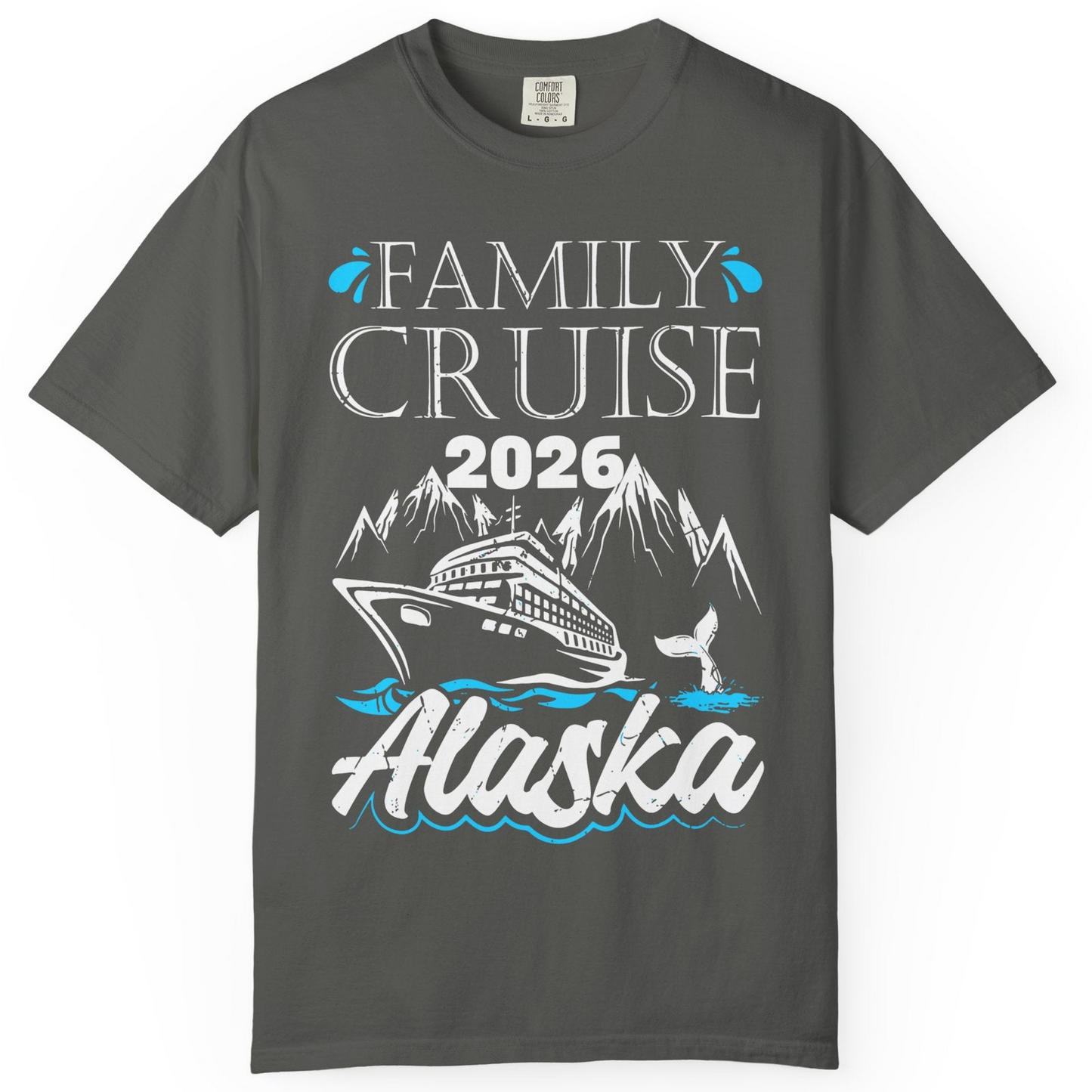 Alaska Family Cruise Shirt Comfort Colors T-Shirt – Pepper – Alaska Cruise Shirts