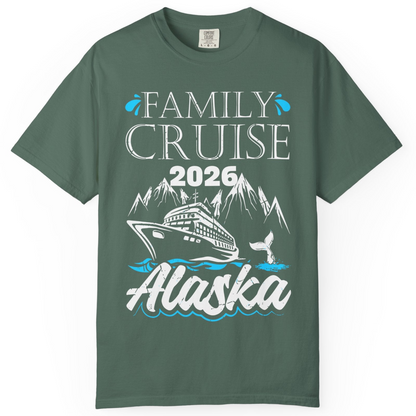 Alaska Family Cruise Shirt Comfort Colors T-Shirt – Blue Spruce – Alaska Cruise Shirts