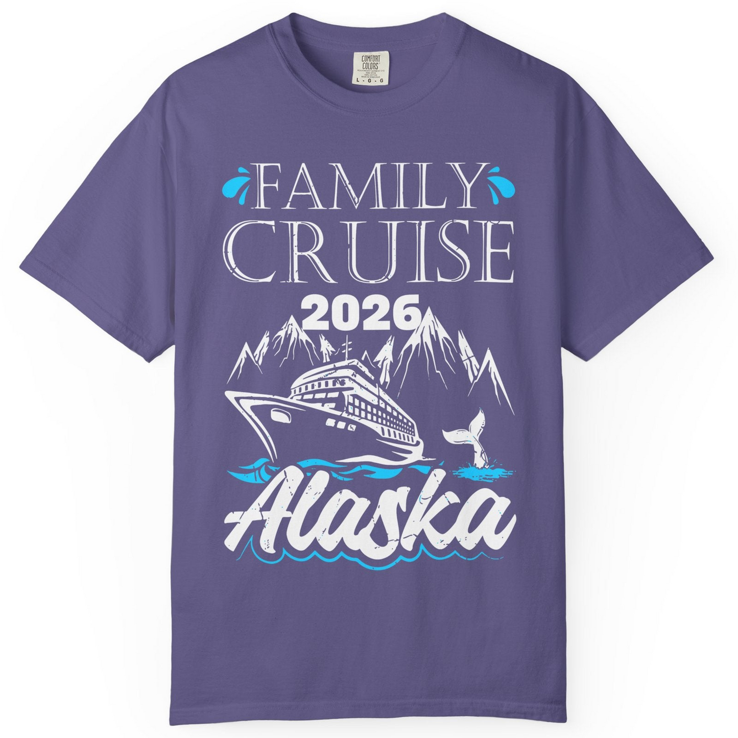 Alaska Family Cruise Shirt Comfort Colors T-Shirt – Grape – Alaska Cruise Shirts