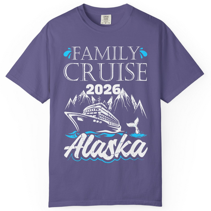 Alaska Family Cruise Shirt Comfort Colors T-Shirt – Grape – Alaska Cruise Shirts