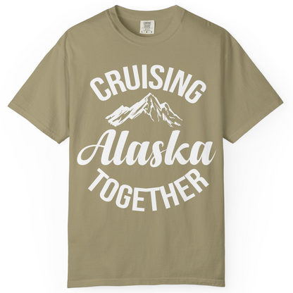 Cruising Alaska Together Mountain Adventure Travel Couples Shirt — Comfort Comfort Colors T-Shirt – Khaki – Alaska Cruise Shirts
