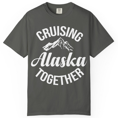 Cruising Alaska Together Mountain Adventure Travel Couples Shirt — Comfort Comfort Colors T-Shirt – Pepper – Alaska Cruise Shirts