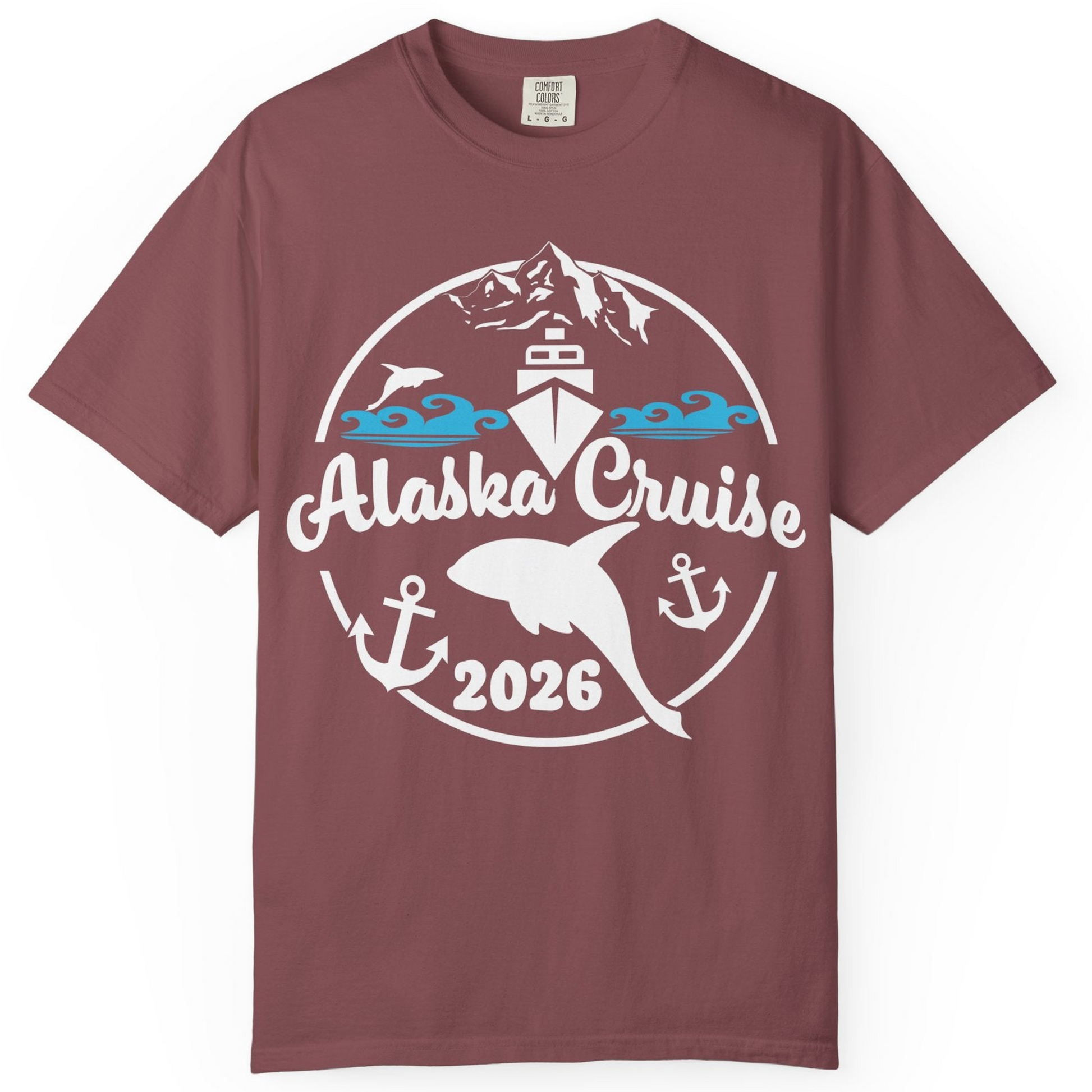Alaska Cruise 2026 Shirt Comfort Colors T-Shirt – Brick – Alaska Cruise Shirts