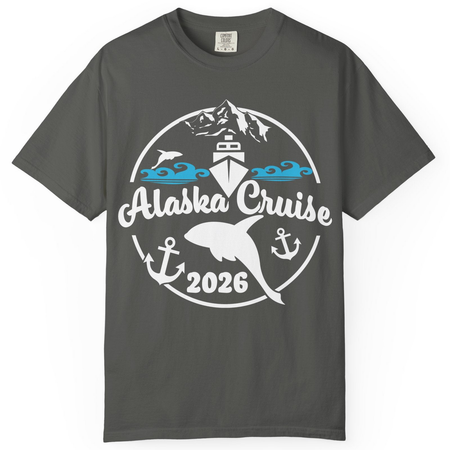 Alaska Cruise 2026 Shirt Comfort Colors T-Shirt – Pepper – Alaska Cruise Shirts