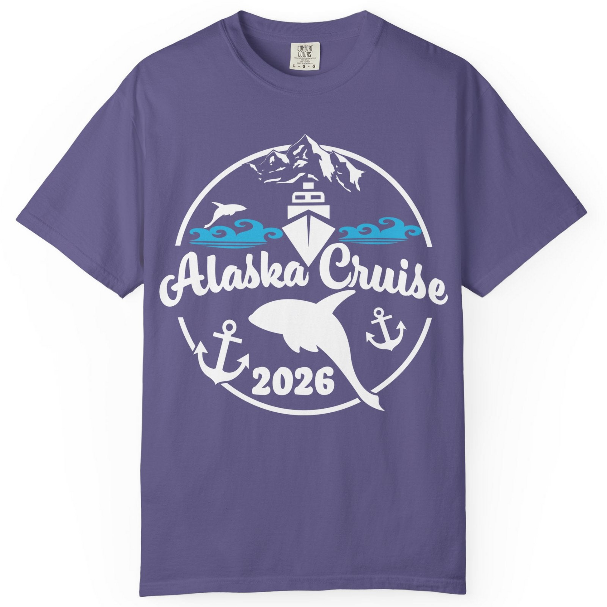 Alaska Cruise 2026 Shirt Comfort Colors T-Shirt – Grape – Alaska Cruise Shirts