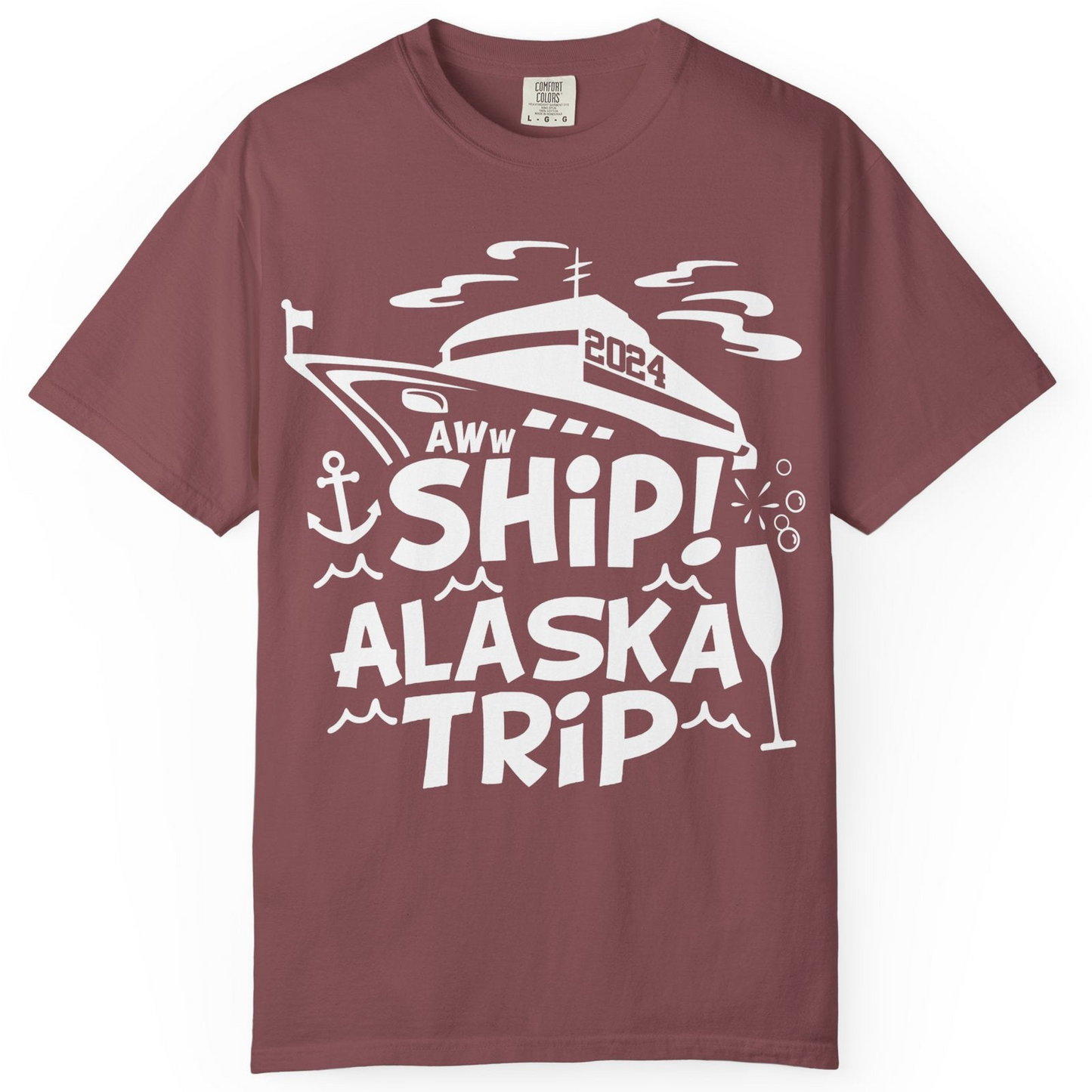 Aww Ship Alaska Cruise Shirt Comfort Colors T-Shirt – Brick – Alaska Cruise Shirts