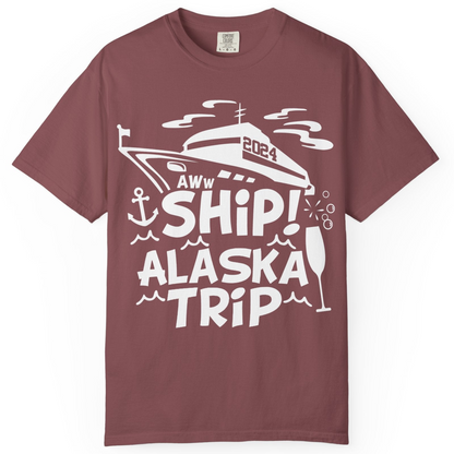 Aww Ship Alaska Cruise Shirt Comfort Colors T-Shirt – Brick – Alaska Cruise Shirts