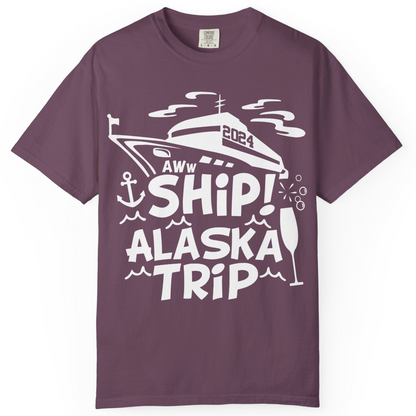 Aww Ship Alaska Cruise Shirt Comfort Colors T-Shirt – Berry – Alaska Cruise Shirts