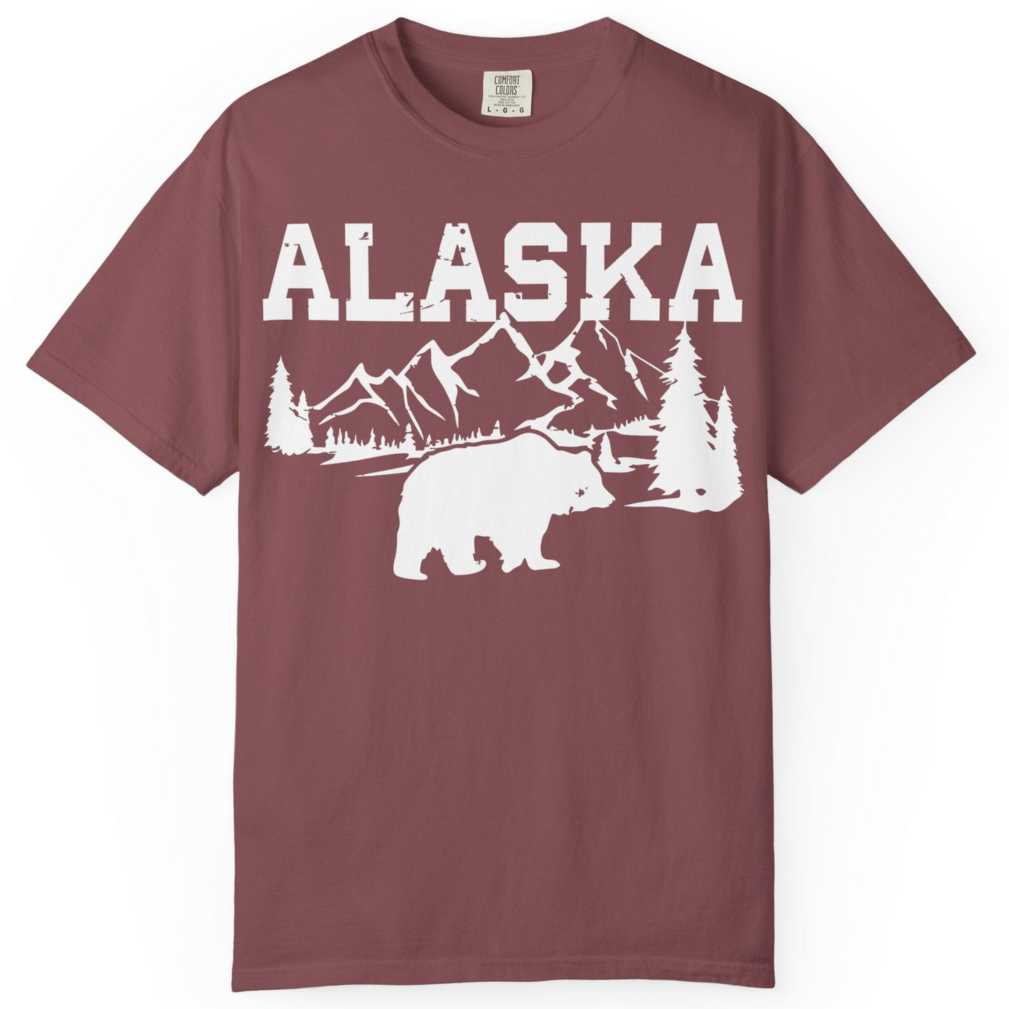 Alaska Bear Shirt Comfort Colors T-Shirt – Brick – Alaska Cruise Shirts