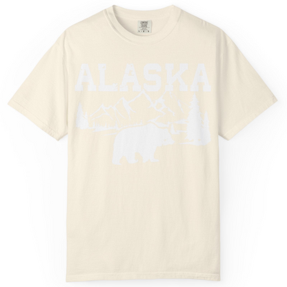 Alaska Bear Shirt Comfort Colors T-Shirt – Ivory – Alaska Cruise Shirts