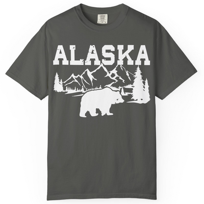 Alaska Bear Shirt Comfort Colors T-Shirt – Pepper – Alaska Cruise Shirts