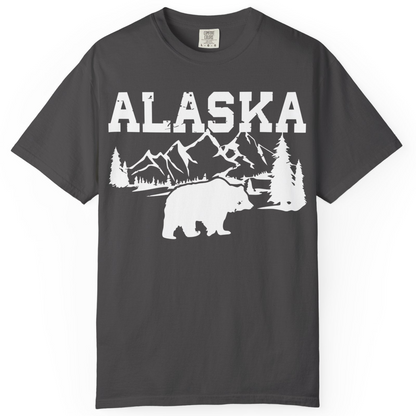 Alaska Bear Shirt Comfort Colors T-Shirt – Graphite – Alaska Cruise Shirts