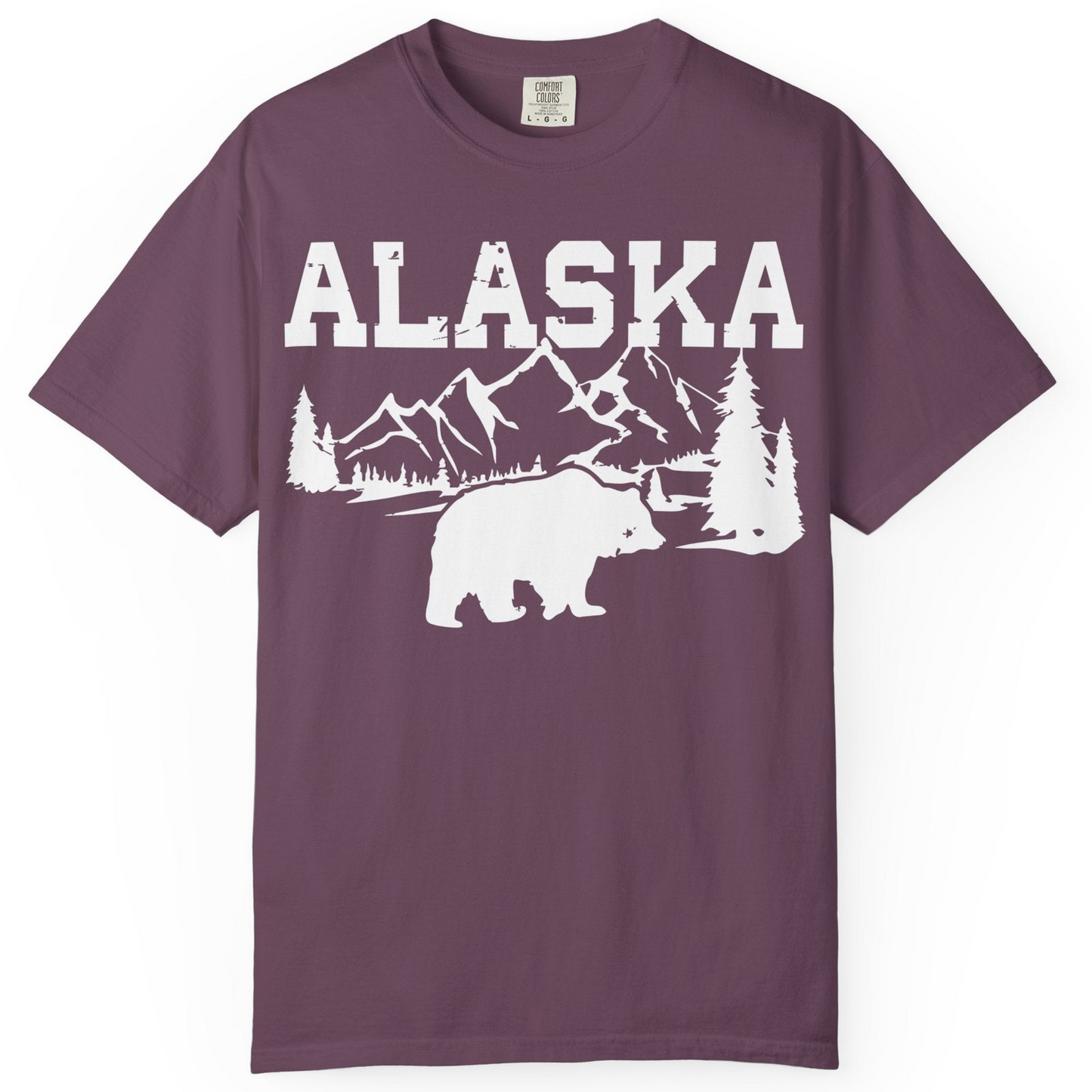 Alaska Bear Shirt Comfort Colors T-Shirt – Berry – Alaska Cruise Shirts