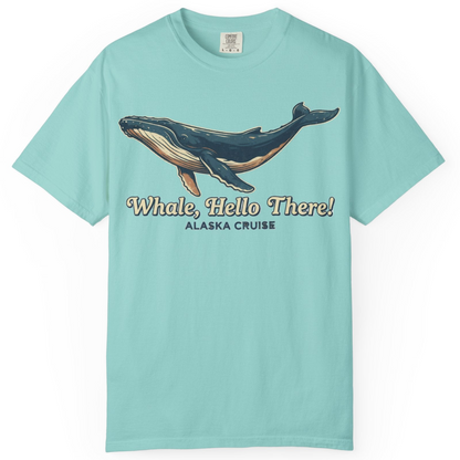 Whale Hello There Alaska Cruise Shirt Comfort Colors T-Shirt – Chalky Mint – Alaska Cruise Shirts