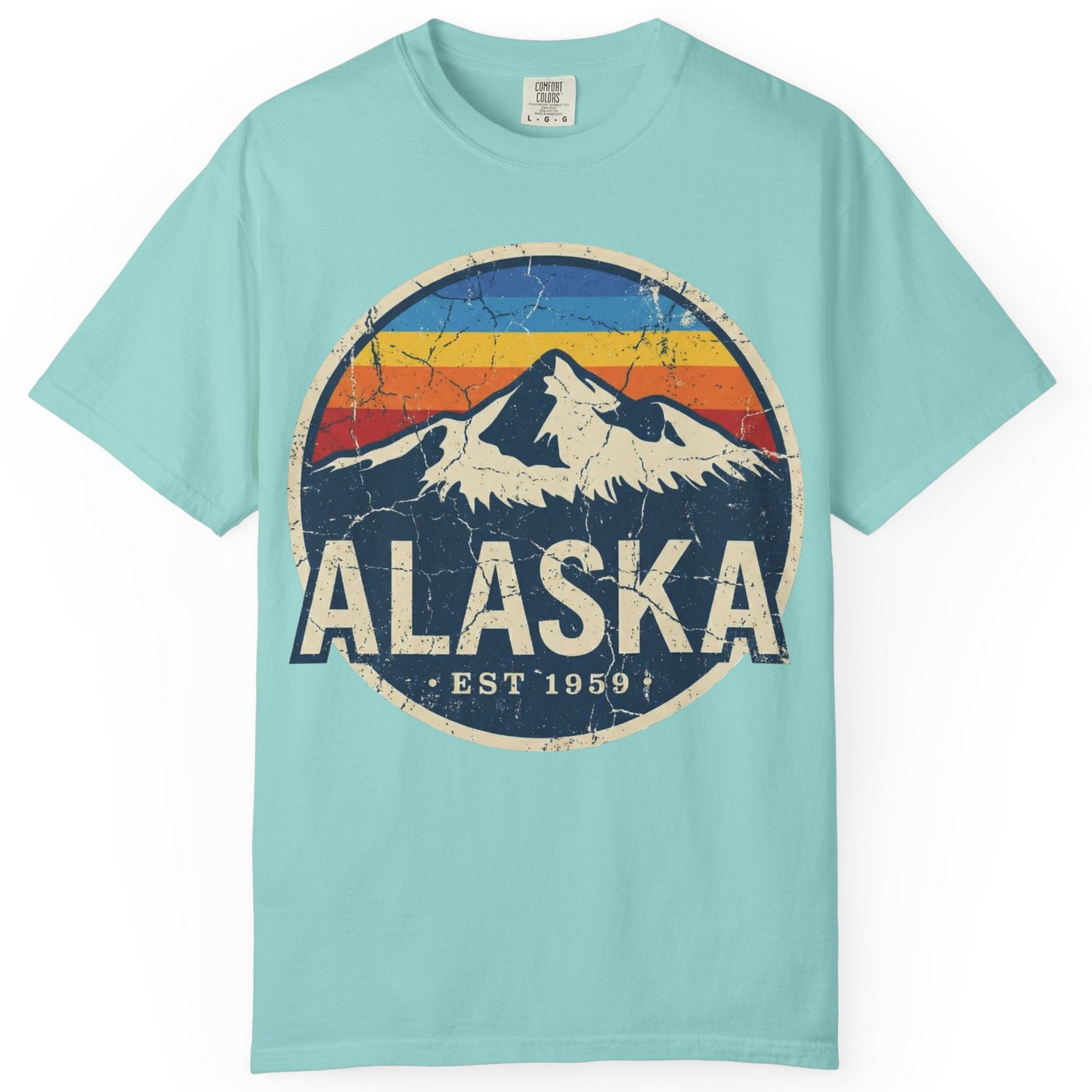 Alaska Vintage Shirt Comfort Colors T-Shirt – Chalky Mint – Alaska Cruise Shirts