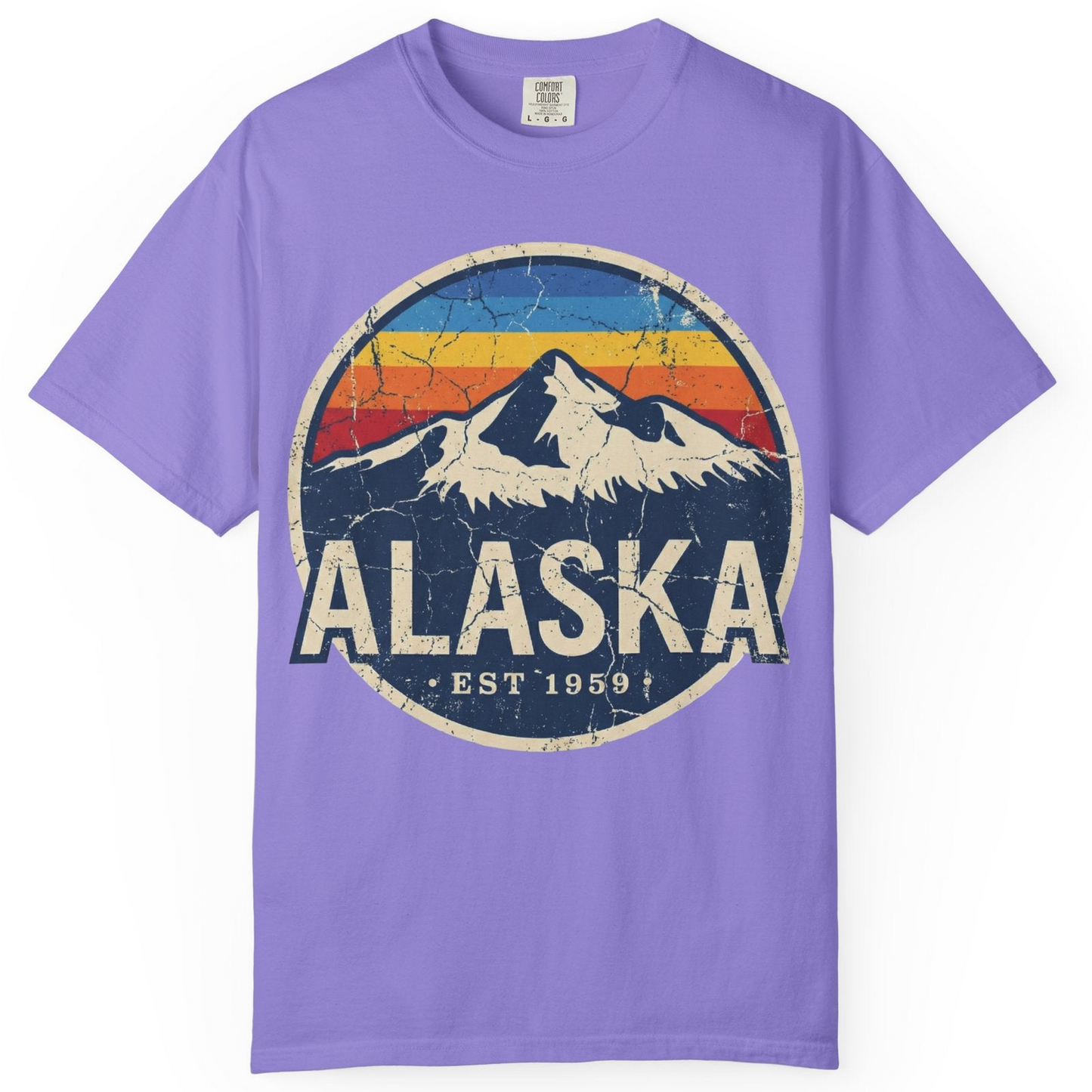 Alaska Vintage Shirt Comfort Colors T-Shirt – Violet – Alaska Cruise Shirts