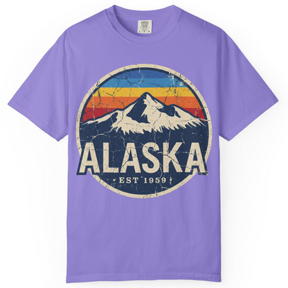 Alaska Vintage Shirt Comfort Colors T-Shirt – Violet – Alaska Cruise Shirts