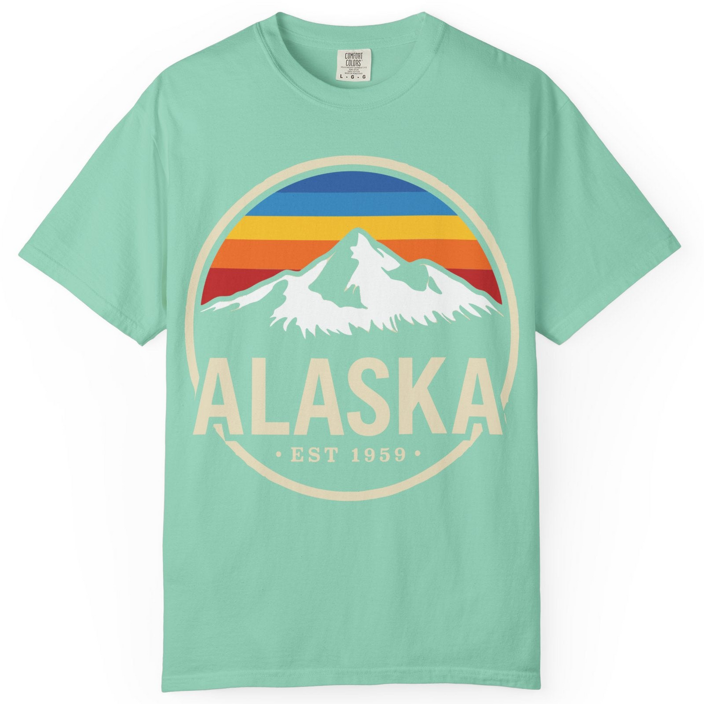 Alaska Vintage Mountain Sunset Shirt Comfort Colors T-Shirt – Island Reef – Alaska Cruise Shirts