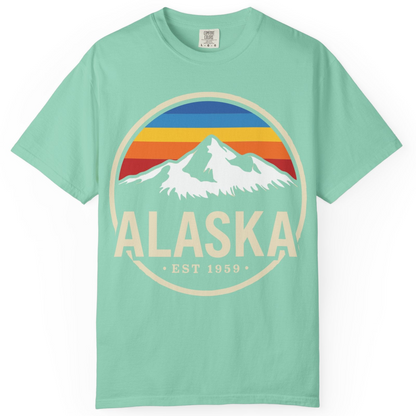 Alaska Vintage Mountain Sunset Shirt Comfort Colors T-Shirt – Island Reef – Alaska Cruise Shirts