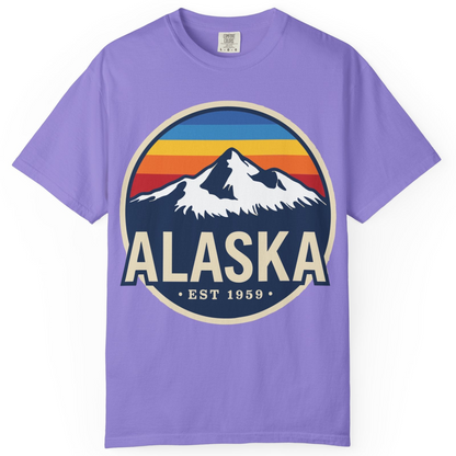 Alaska Vintage Shirt Comfort Colors T-Shirt – Violet – Alaska Cruise Shirts