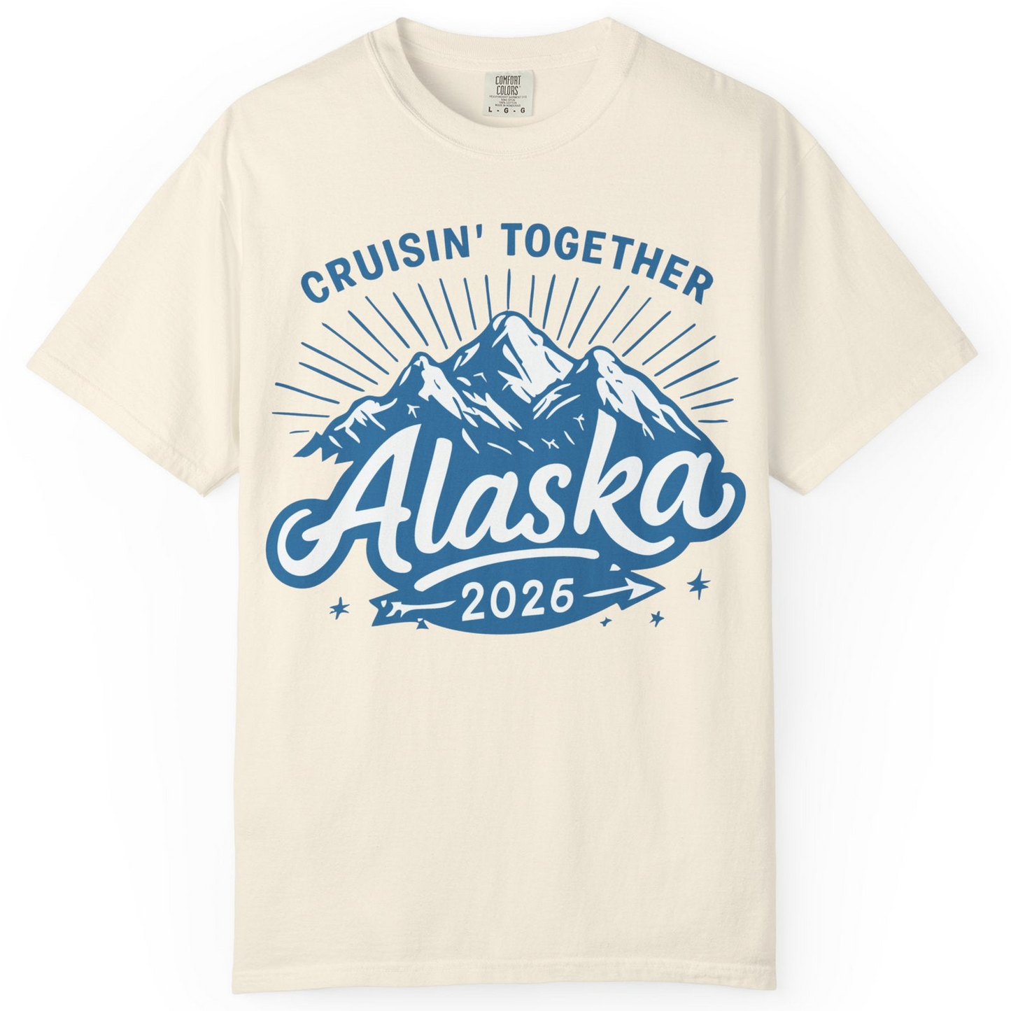 Alaska Cruise Mountains Adventure Shirt Comfort Colors T-Shirt – Ivory – Alaska Cruise Shirts