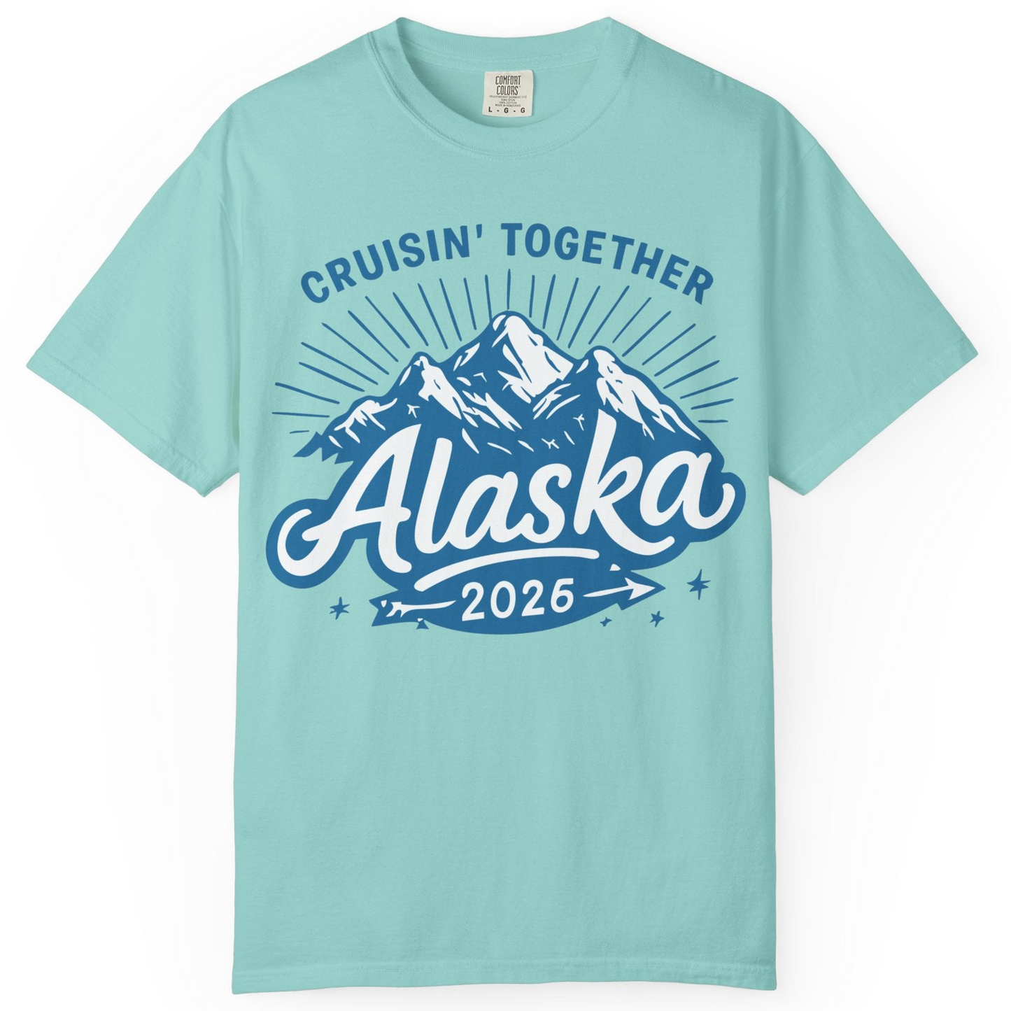 Alaska Cruise Mountains Adventure Shirt Comfort Colors T-Shirt – Chalky Mint – Alaska Cruise Shirts