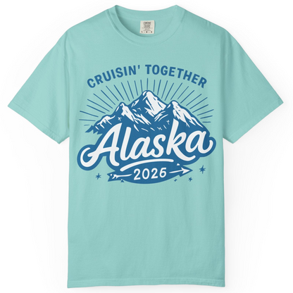 Alaska Cruise Mountains Adventure Shirt Comfort Colors T-Shirt – Chalky Mint – Alaska Cruise Shirts