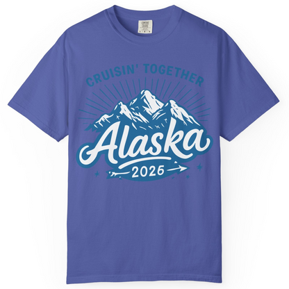 Alaska Cruise Mountains Adventure Shirt Comfort Colors T-Shirt – Periwinkle – Alaska Cruise Shirts