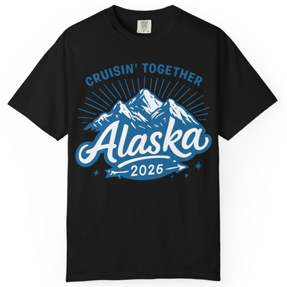 Alaska Cruise Mountains Adventure Shirt Comfort Colors T-Shirt – Black – Alaska Cruise Shirts