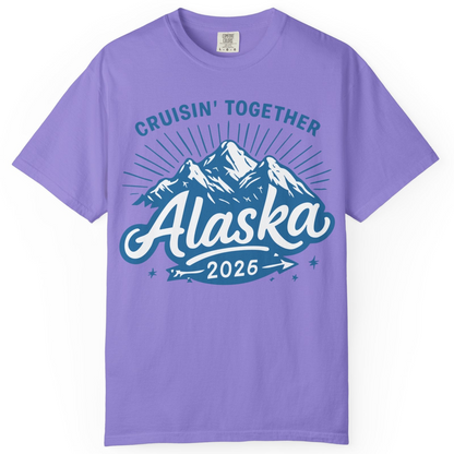 Alaska Cruise Mountains Adventure Shirt Comfort Colors T-Shirt – Violet – Alaska Cruise Shirts
