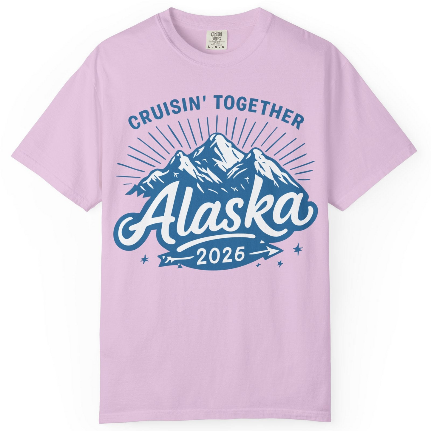 Alaska Cruise Mountains Adventure Shirt Comfort Colors T-Shirt – Orchid – Alaska Cruise Shirts