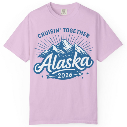 Alaska Cruise Mountains Adventure Shirt Comfort Colors T-Shirt – Orchid – Alaska Cruise Shirts
