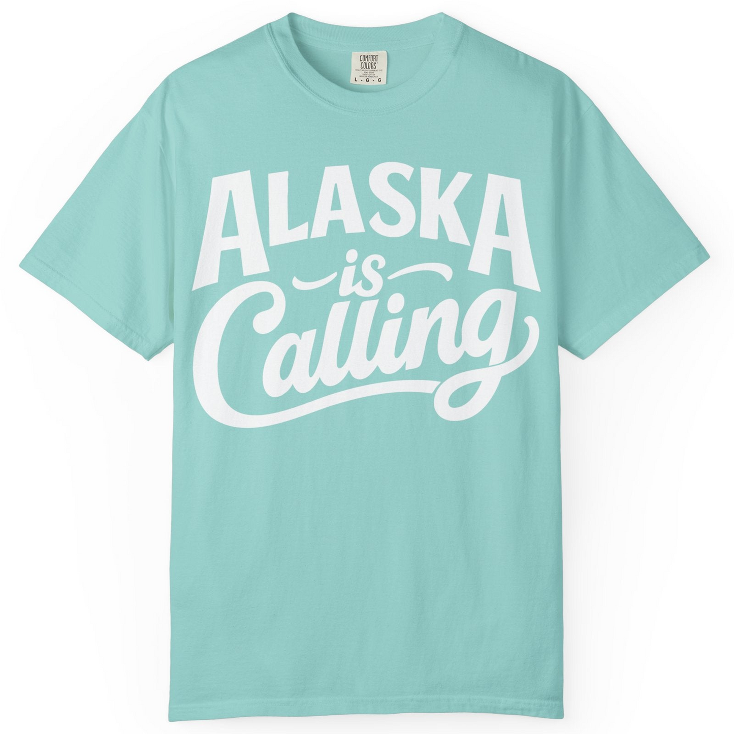 Alaska Is Calling Shirt Comfort Colors T-Shirt – Chalky Mint – Alaska Cruise Shirts
