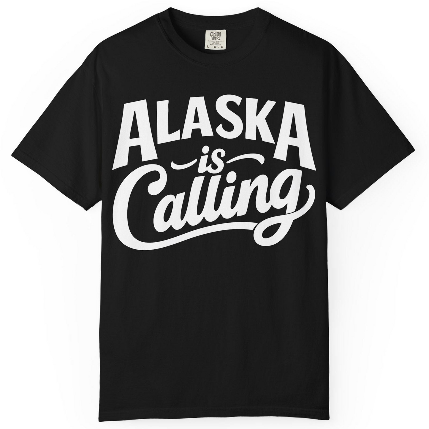 Alaska Is Calling Shirt Comfort Colors T-Shirt – Black – Alaska Cruise Shirts