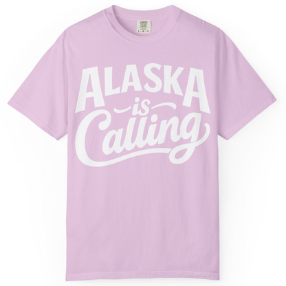 Alaska Is Calling Shirt Comfort Colors T-Shirt – Orchid – Alaska Cruise Shirts