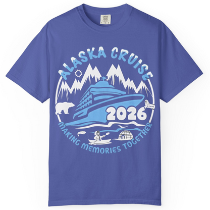 Alaska Cruise 2026 Adventure Shirt Comfort Colors T-Shirt – Periwinkle – Alaska Cruise Shirts
