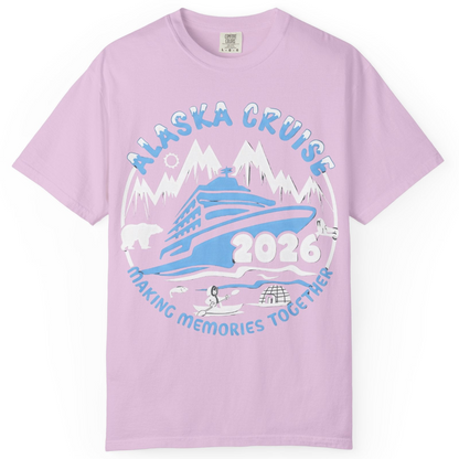 Alaska Cruise 2026 Adventure Shirt Comfort Colors T-Shirt – Orchid – Alaska Cruise Shirts