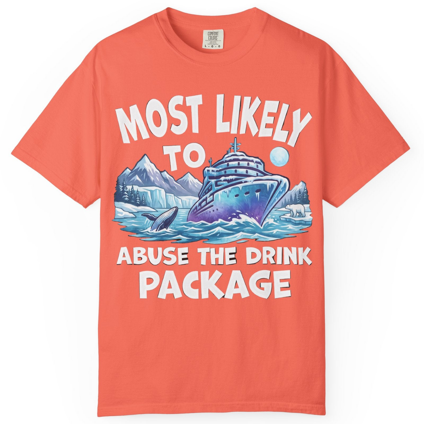Funny Alaska Cruise Shirt Comfort Colors T-Shirt – Bright Salmon – Alaska Cruise Shirts